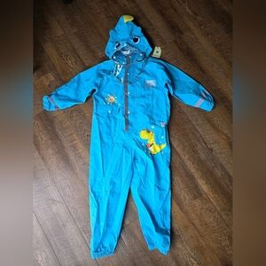 Children's Blue Dinosaur Rainsuit US Size 6/7